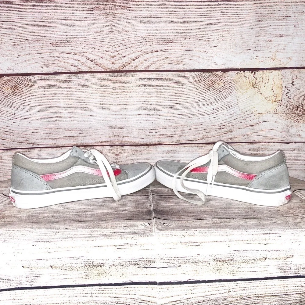 Vans Pink/Gray Old Skool Lace Up Low Top Sneakers Size 5